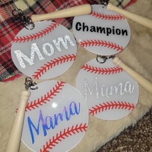 Handmade baseball keychain
